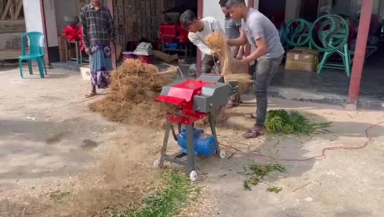 Cinta transportadora de eficiencia, cortador de heno ajustable, corte de césped para alimentación de animales, máquina cortadora de paja